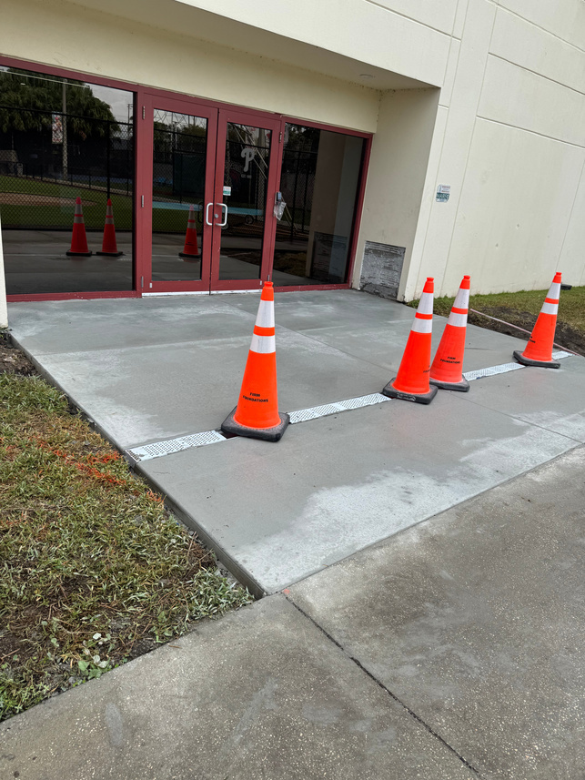 BayCare Ballpark trench drain and concrete